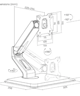 Gembird Height-Adjustable монитор Stand