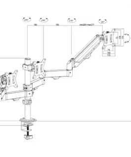 Alternative view of Maclean Maclean holder for 3 monitors 2-8kg MC-137