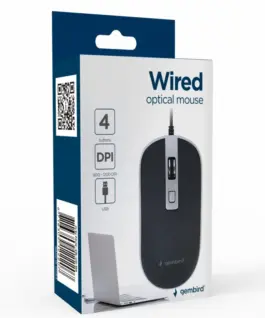 Gembird Optical мишка USB 1.35m черен-silver