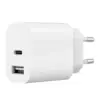 Gembird универсално зарядно USB-A+C 2.4A бял
