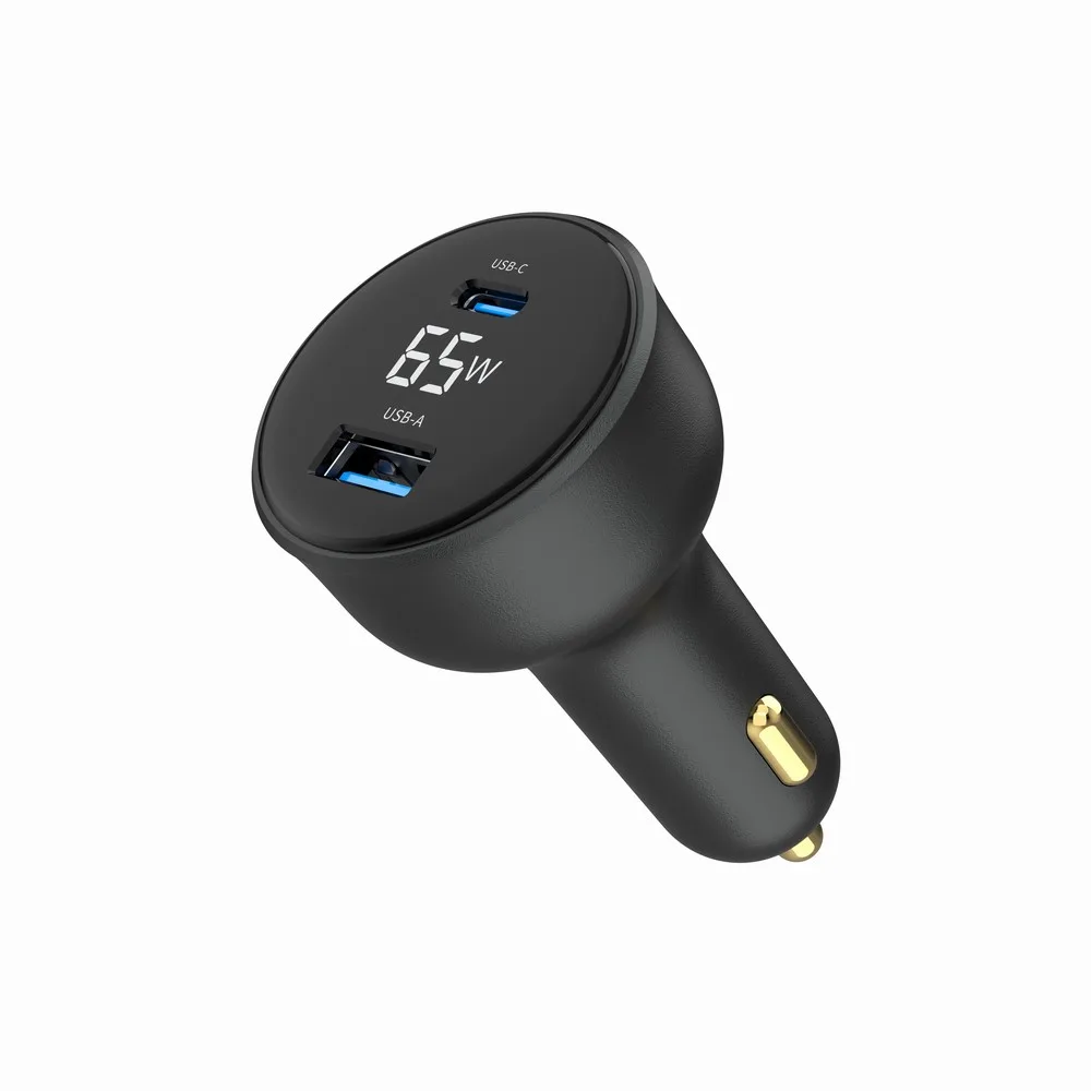 Gembird зарядно за кола 65W USB-A+C PD LCD черен - Image 3