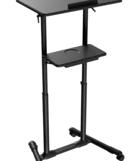 Gembird Mobile lecture desk with caster wheels height adjustment черен