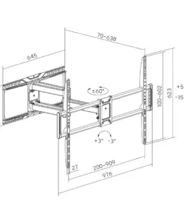 Alternative view of Gembird GEMBIRD TV wall mount full motion 50-105 bl