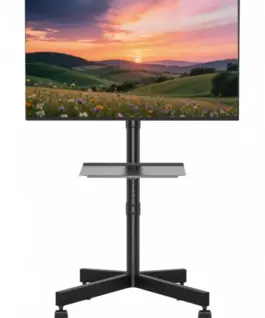 Gembird TV floor stand with caster wheels