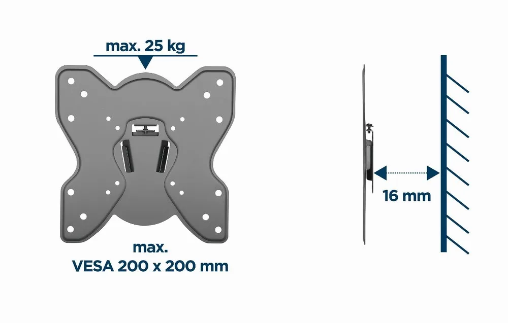 Gembird GEMBIRD fixed TV wall mount 23-42 25kg blac - Image 4