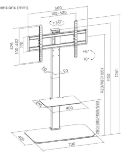 Gembird TV floor stand