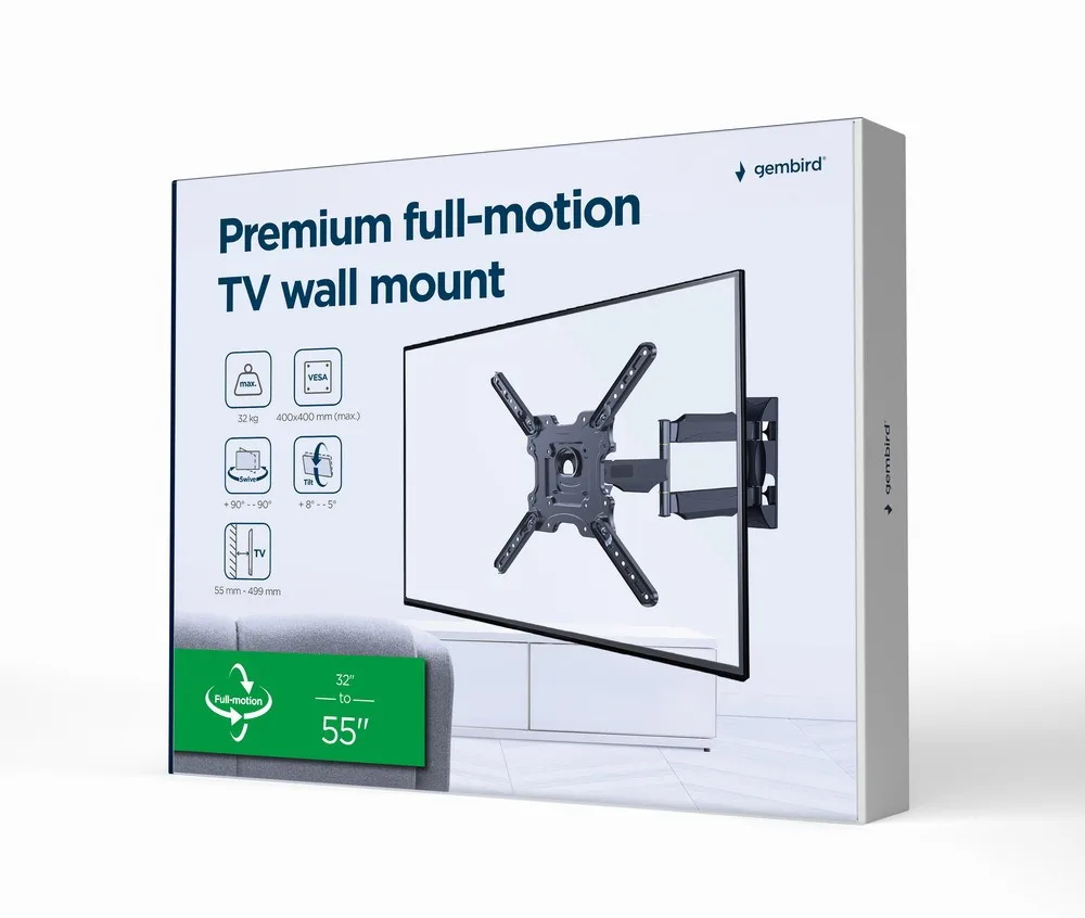 Gembird GEMBIRD TV wall mount tilt/swivel 32-55 32k - Image 2