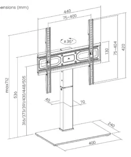 Gembird TV stand swivel 32-65-inch черен