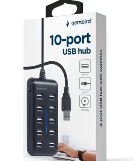 Alternative view of Gembird HUB USB 2.0 10 ports черен