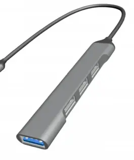 Gembird HUB USB-C silver 1xUSB 3.0 3xUSB 2.0