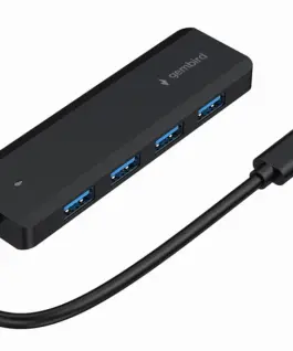 Gembird HUB USB-C черен 4 porty USB 3.1 Gen1 PD