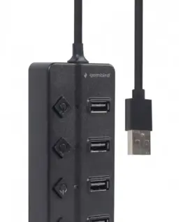 Gembird HUB USB 2.0 черен 4 ports with switches