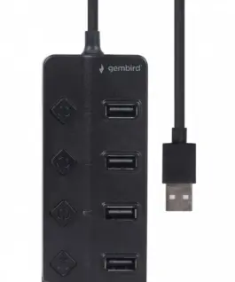 Gembird HUB USB 2.0 черен 4 ports with switches