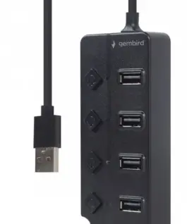 Gembird HUB USB 2.0 черен 4 ports with switches