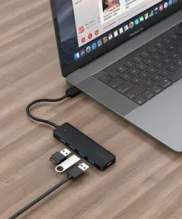 Gembird HUB USB черен 4xUSB 3.1 power option