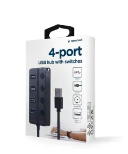 Alternative view of Gembird HUB USB черен 1xUSB 3.1 3xUSB 2.0 I/O