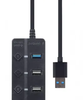 Gembird HUB USB черен 1xUSB 3.1 3xUSB 2.0 I/O