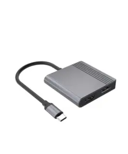 Gembird USB-C адаптер to HDMI+DP 4K 60Hz черен