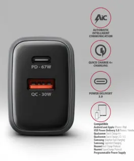 AXAGON мрежово зарядно ACU-PQ67 67W