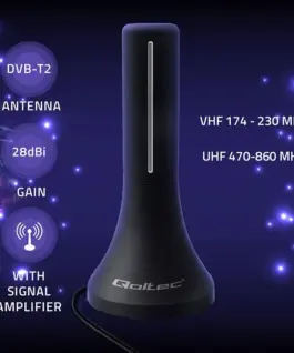 Alternative view of Qoltec DVB T T2 antenna 4K signal amplifier 32dBi