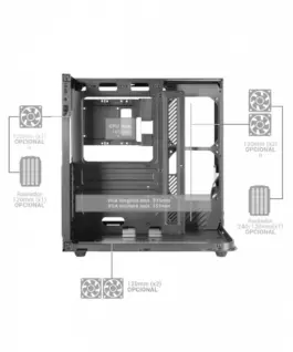TACENS кутия за компютър Mars MC-INFINIOLITE ATX черен