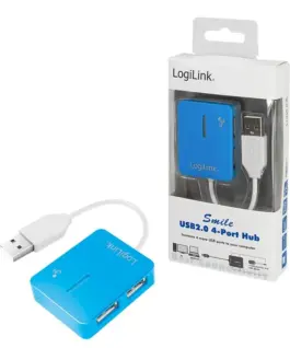 LogiLink HUB USB 2.0 4-port Smile – blue