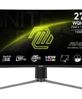 Alternative view of MSI Monitor MAG 27CQ6PF 27 inches LED/QHD/Curved/180Hz/черен