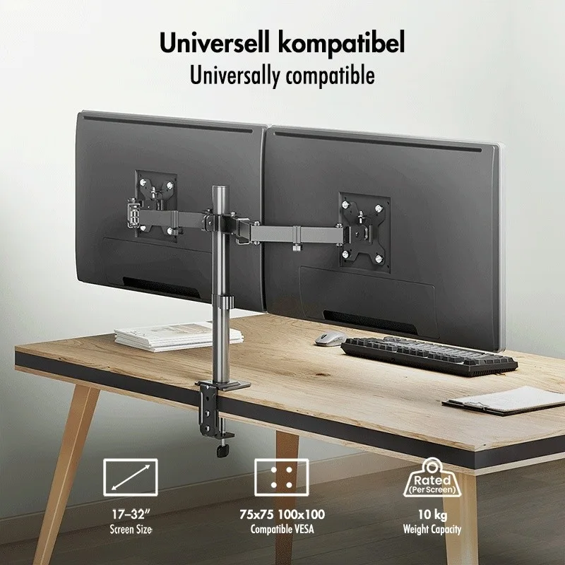 LogiLink Dual монитор mount 17-32 10kg per arm - Image 3