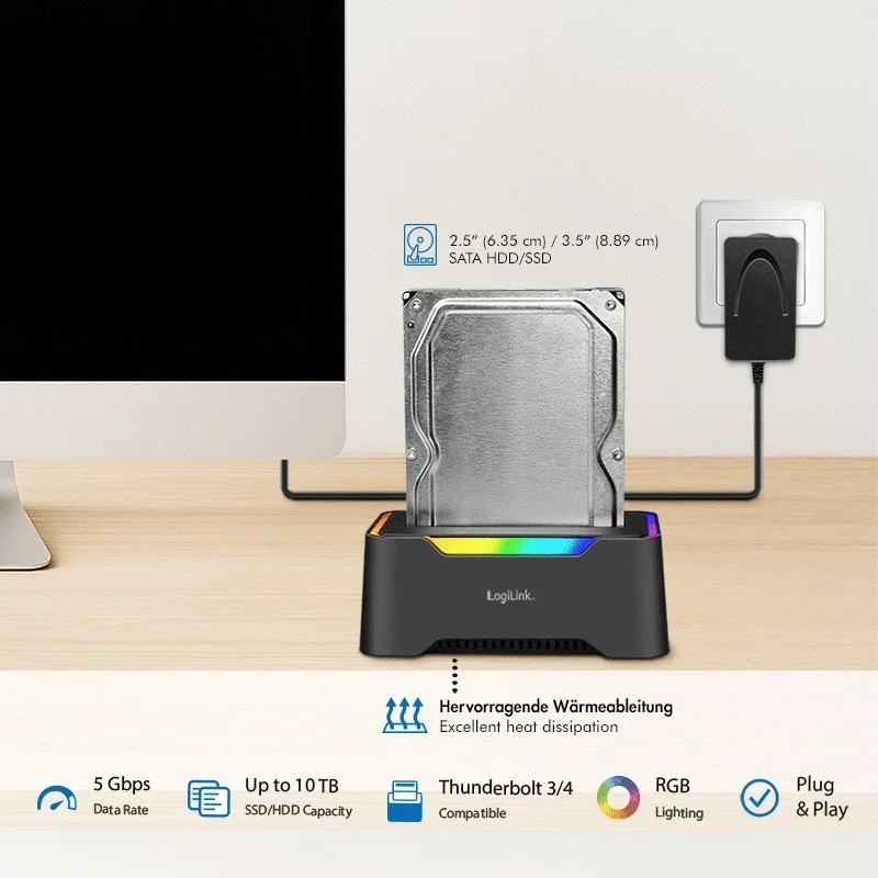 LogiLink Docking station USB-C to HDD/SDD 2.5/3.5 - Image 4