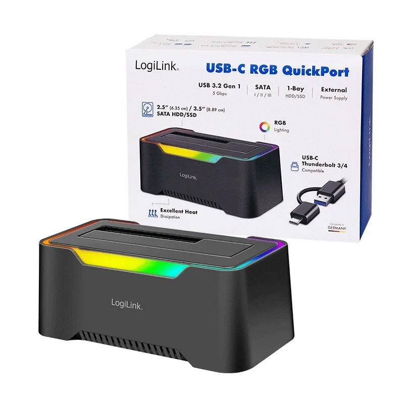 LogiLink Docking station USB-C to HDD/SDD 2.5/3.5
