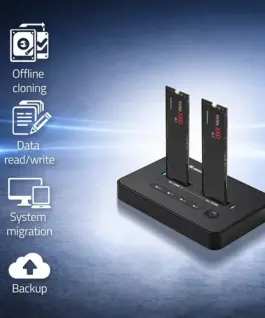 Alternative view of Qoltec M.2 NVMe SSD docking station PCIe USB C DUAL