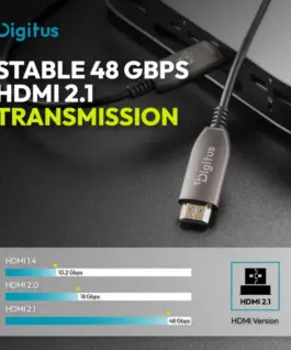 Digitus AOC HDMI Hybrid кабел за връзка | HDMI-A Male-Male | HDMI 2.1 | UHD-2 8K@60Hz | 48Gbps | HDR