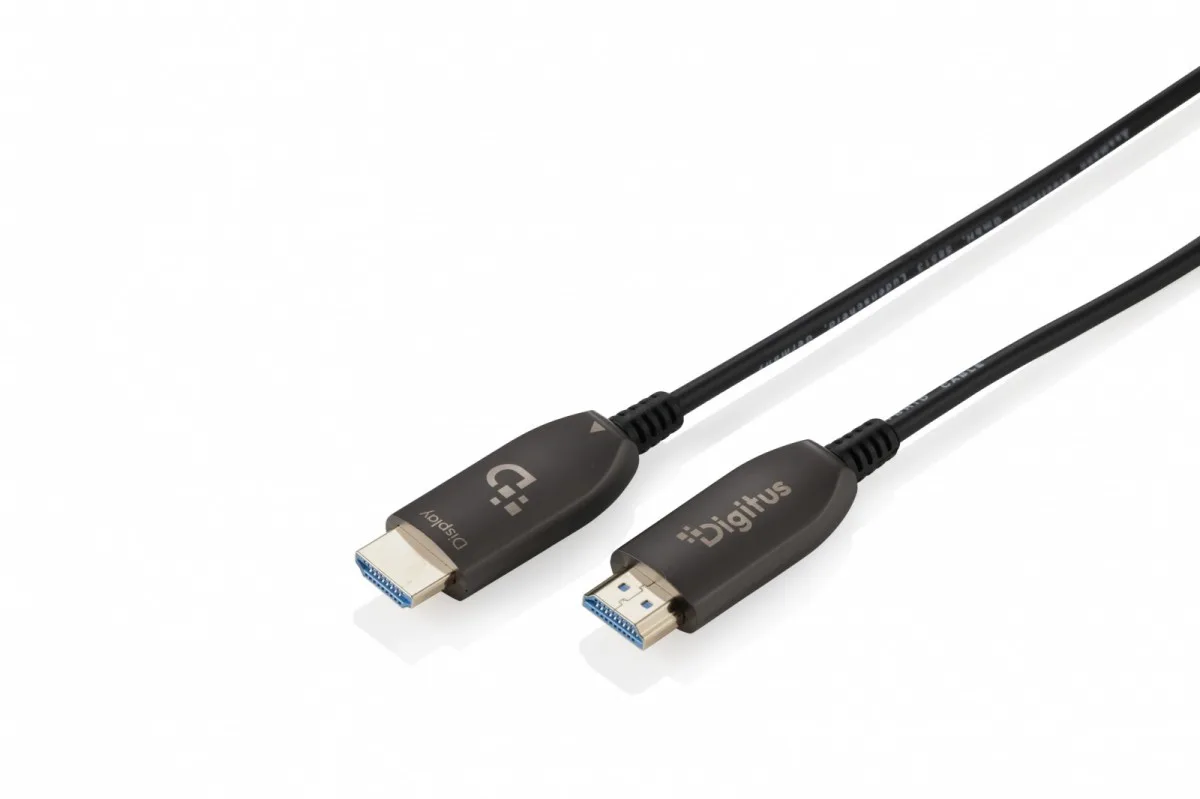 Digitus AOC HDMI Hybrid кабел за връзка | HDMI-A Male-Male | HDMI 2.1 | UHD-2 8K@60Hz | 48Gbps | HDR eARC HDCP 2.2 CEC |