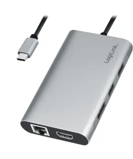 Alternative view of LogiLink USB3.2 docking station USB-C, 8-port, PD