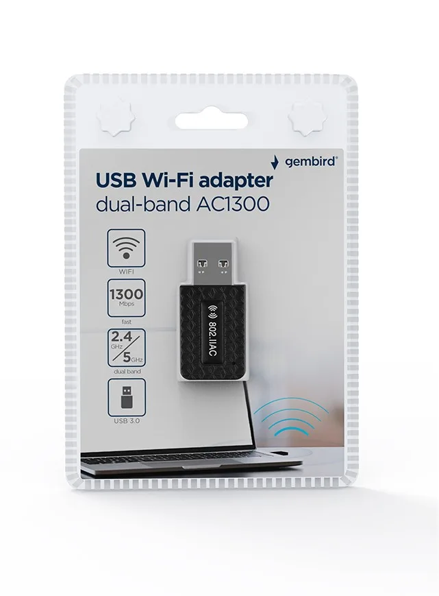 Gembird Wi-Fi адаптер Compact dual-band AC1300 USB - Image 2
