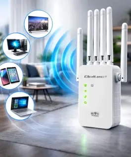 Qoltec WiFi signal booster Repeater Access Point