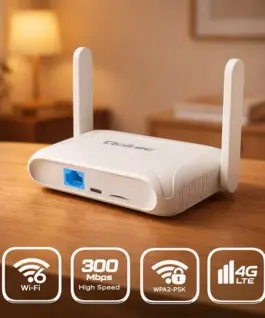 Alternative view of Qoltec Home Travel 4G LTE with WiFi 6 AX300 2.4GHz