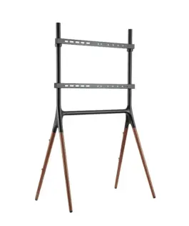 Alternative view of LogiLink TV stand 49-70 inches with walnut wooden legs