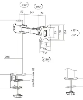 Alternative view of LogiLink Monitor mount 17-32 inches steel