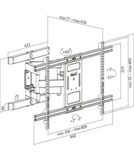 Alternative view of LogiLink TV wall mount, 43-90 inches 60kg max.
