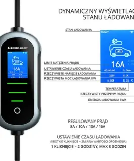 Qoltec Electric зарядно за кола 11kW 400V CEE 16A WiFi