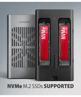 AXAGON EEM2-20GB USB-C enclosu re Gen2 2xNVMe M.2 SSD