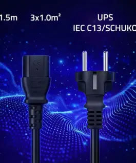 Alternative view of Qoltec Power кабел SCHUKO CEE IEC C13 3x1.0mm2 1.5m