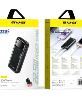 Alternative view of AWEI външна батерия PA-92 22,5W PD 20000mAh 2xUSB-C
