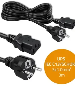 Qoltec Power кабел SCHUKO CEE IEC C13 3x1mm2 3m