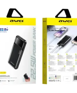 Alternative view of AWEI външна батерия PA-90 22,5W PD 10000mAh 2xUSB-C