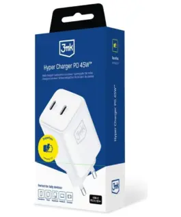3MK зарядно GaN 45W QC4+ PPS 2C PD бял