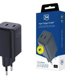 3MK зарядно GaN 45W QC4+ PPS 2C черен