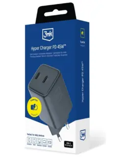 3MK зарядно GaN 45W QC4+ PPS 2C черен