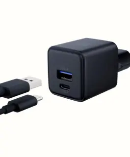 3MK зарядно GaN 20W QC4+ 1xUSB-A 1xUSB-C черен